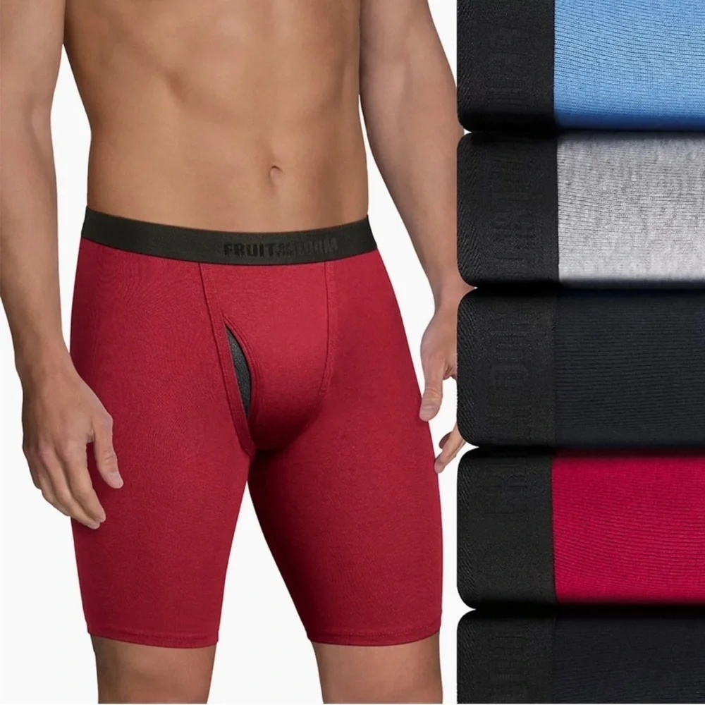 Fruit of the Loom Signature 5-pack Cool Zone Fly Long-Leg Boxer Briefs Sz M